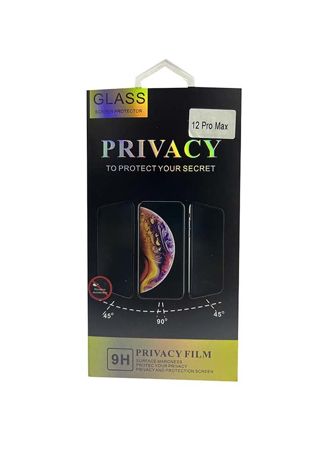 Privacy Full Screen Tempered Glass Protector For Apple iPhone 12 Pro Max Black